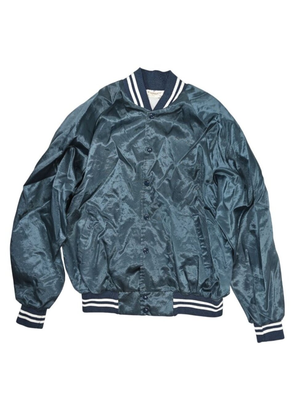 Auburn Sportswear Vintage Satin Bomber Jacket in Blue